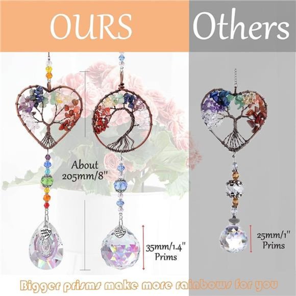 3pcs Crystal Suncatchers for Windows Hanging Tree of Life Sun Catchers Decor - Picture 3 of 6